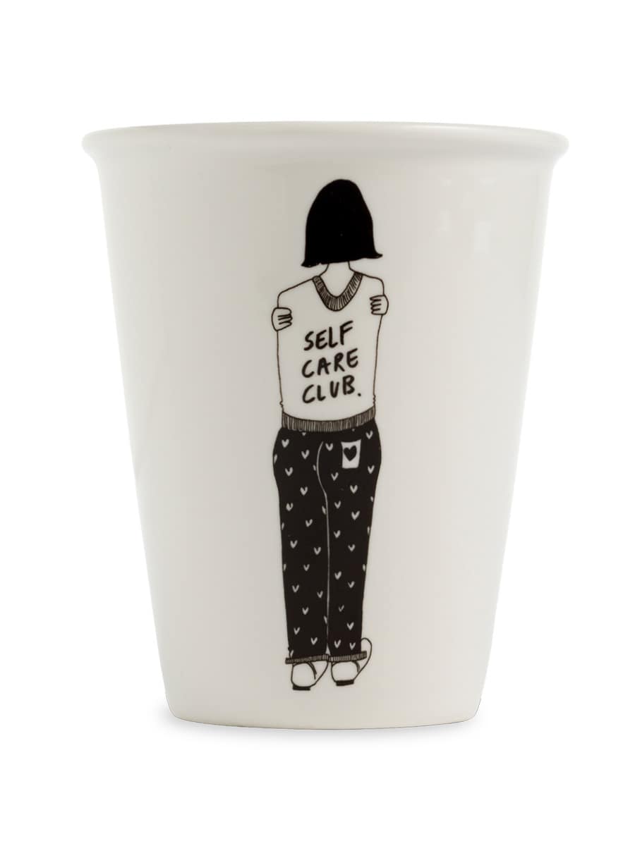 Becher Cup Self Care Club Helenb White 01