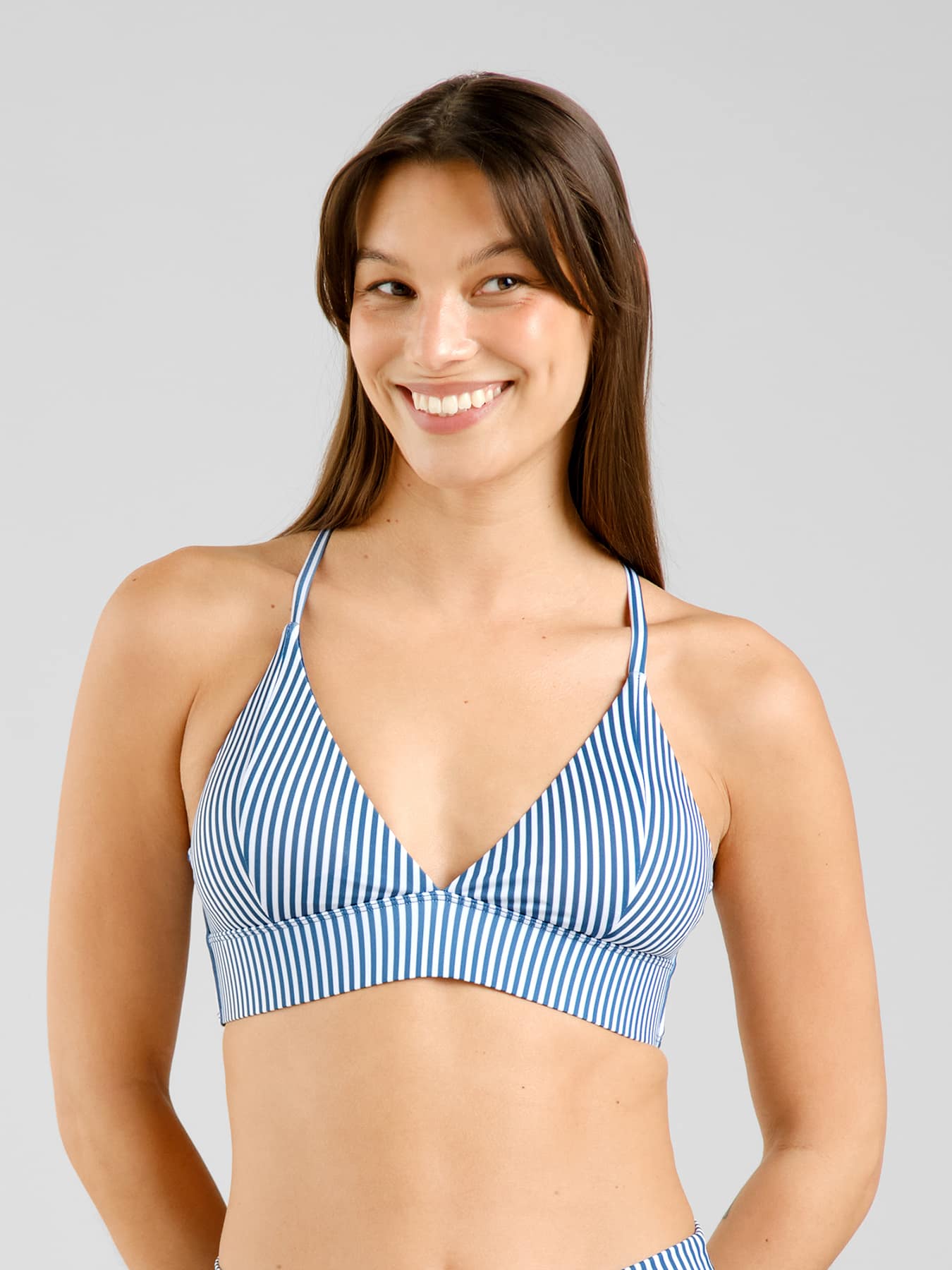 Bikini Top Alva Thin Stripe Dedicated Majolica Blue 01