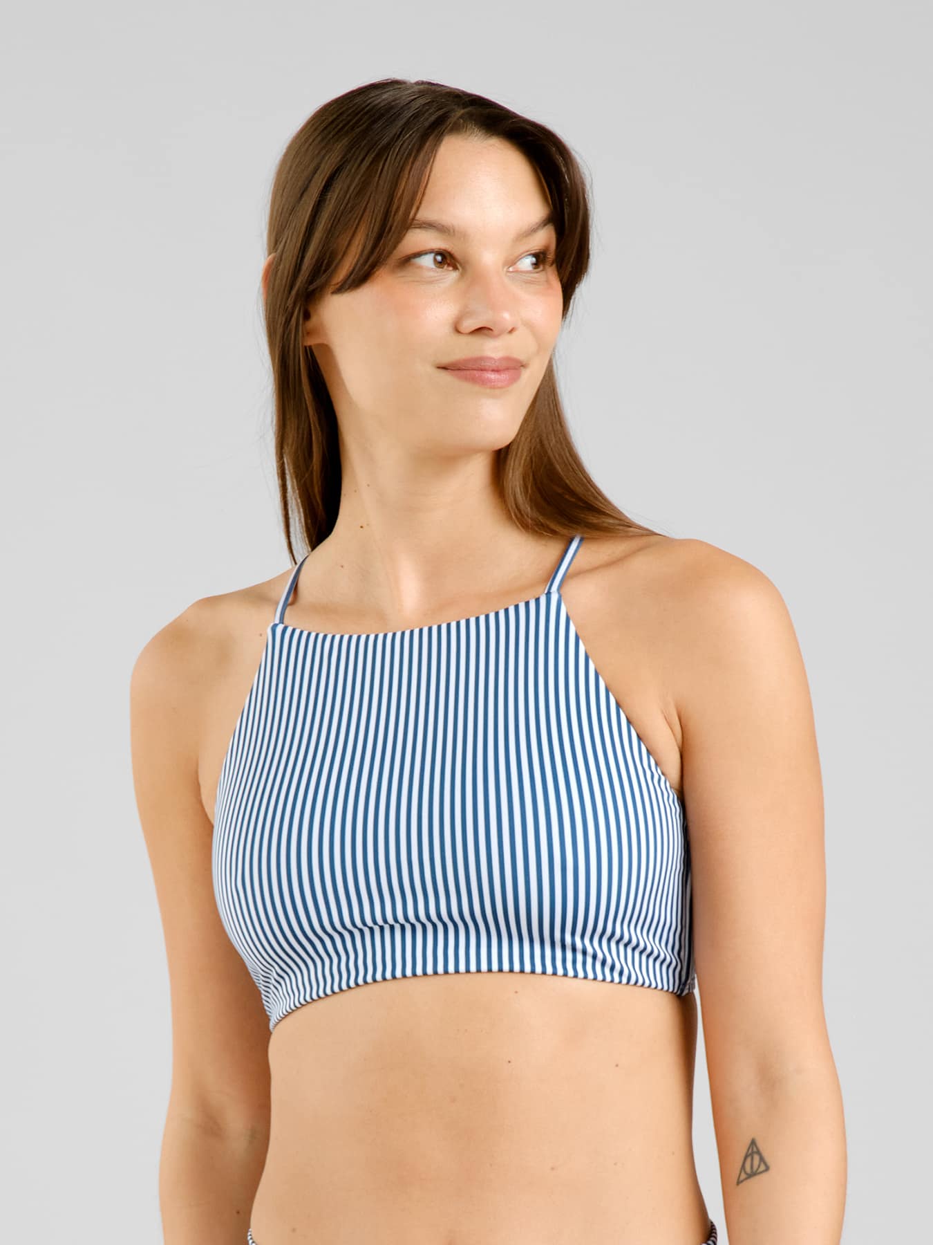 Bikini Top Orust Thin Stripe Dedicated Majolica Blue 01