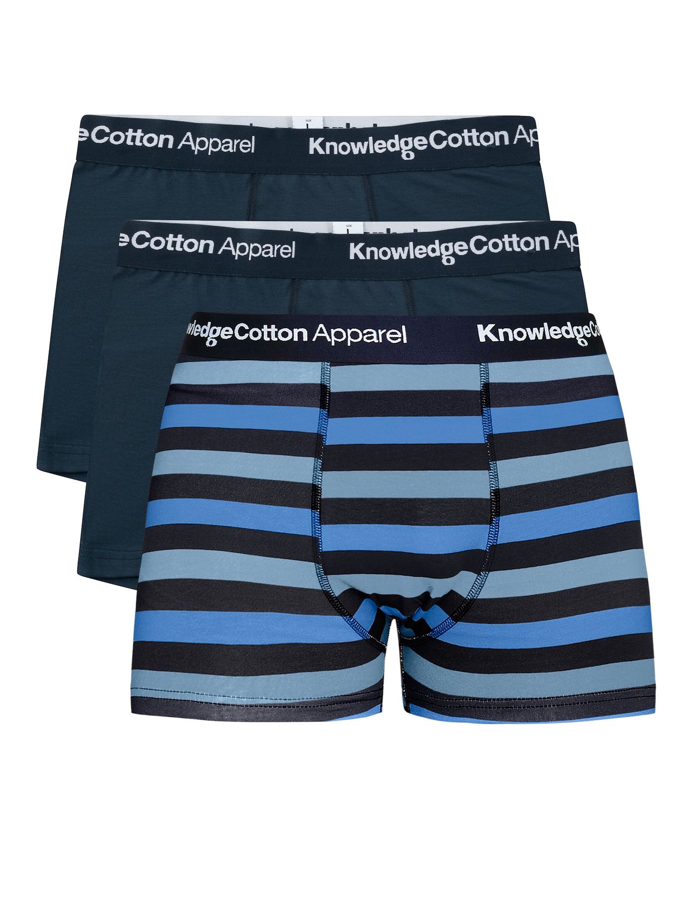 Boxershorts 3 Pack Underwear Knowledge Cotton Apparel Blue Stripe 1