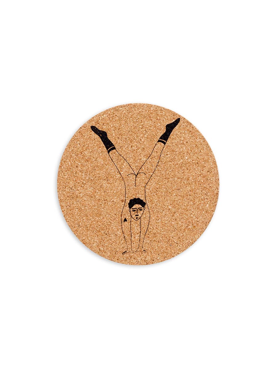 Cork Coaster Set 6 Y Helenb White 02