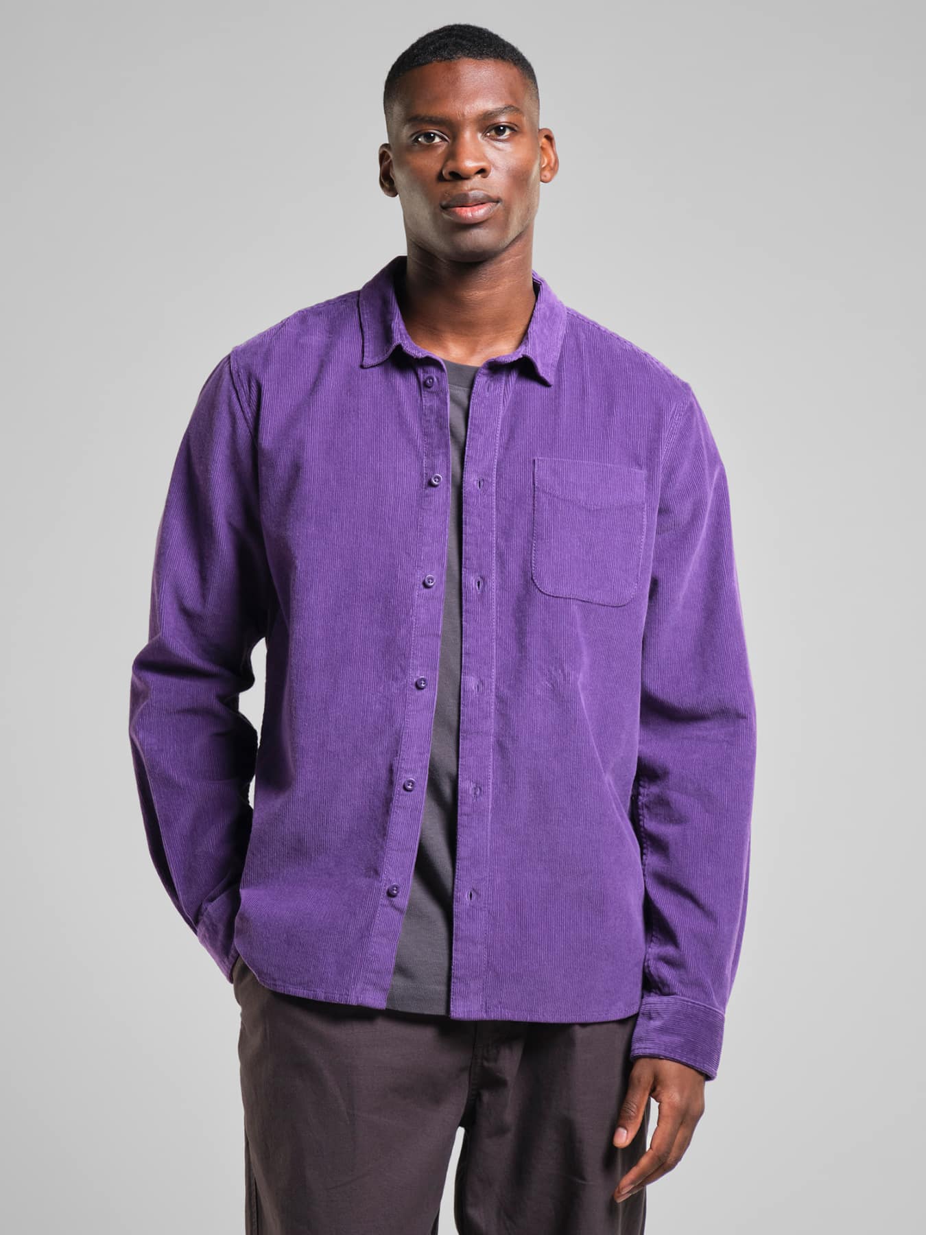 Hemden&polos Hemd Varberg Corduroy Dedicated Picasso Purpe Picasso Lily 5