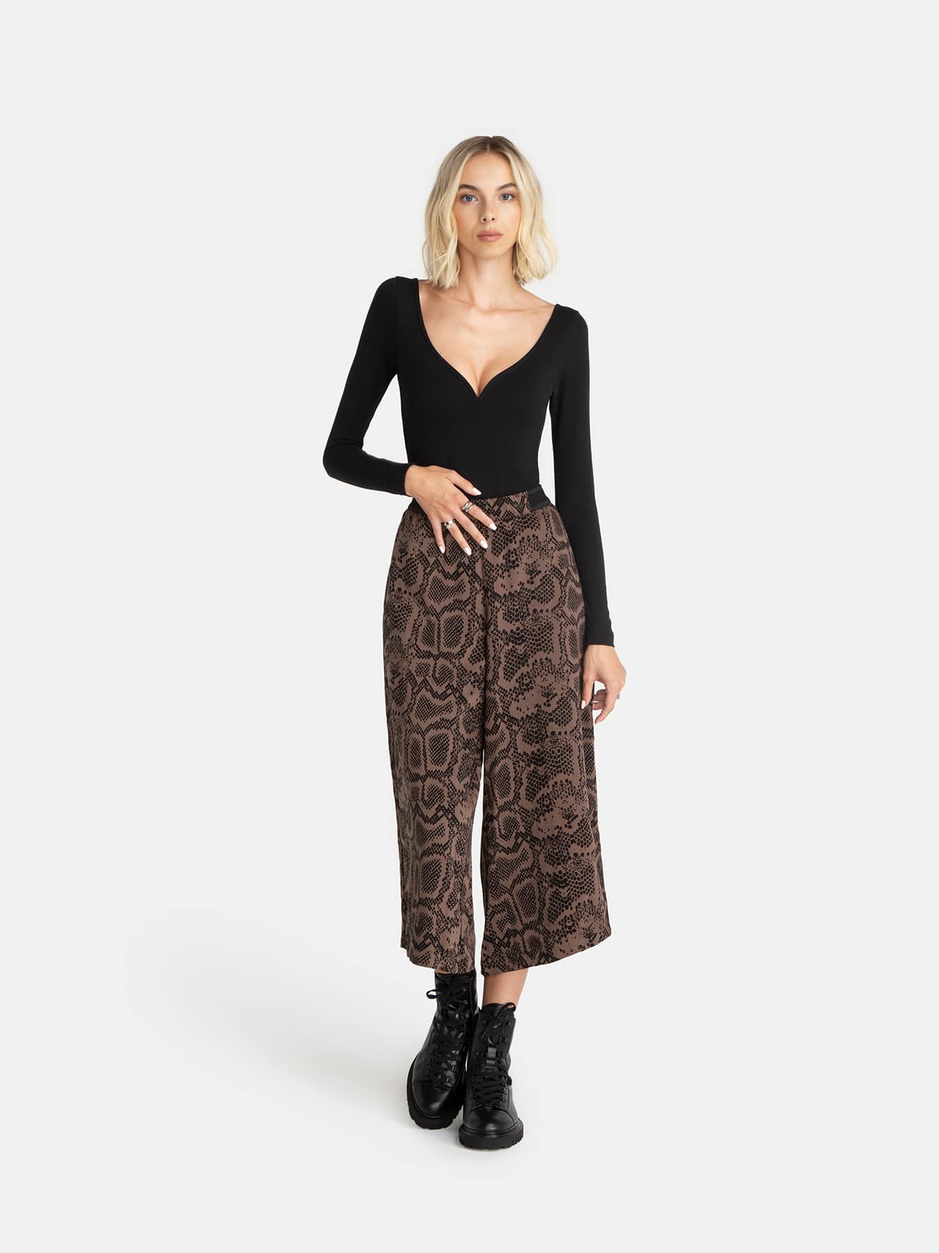 Hose Culottes Tavira Lovjoi Brown Python 1