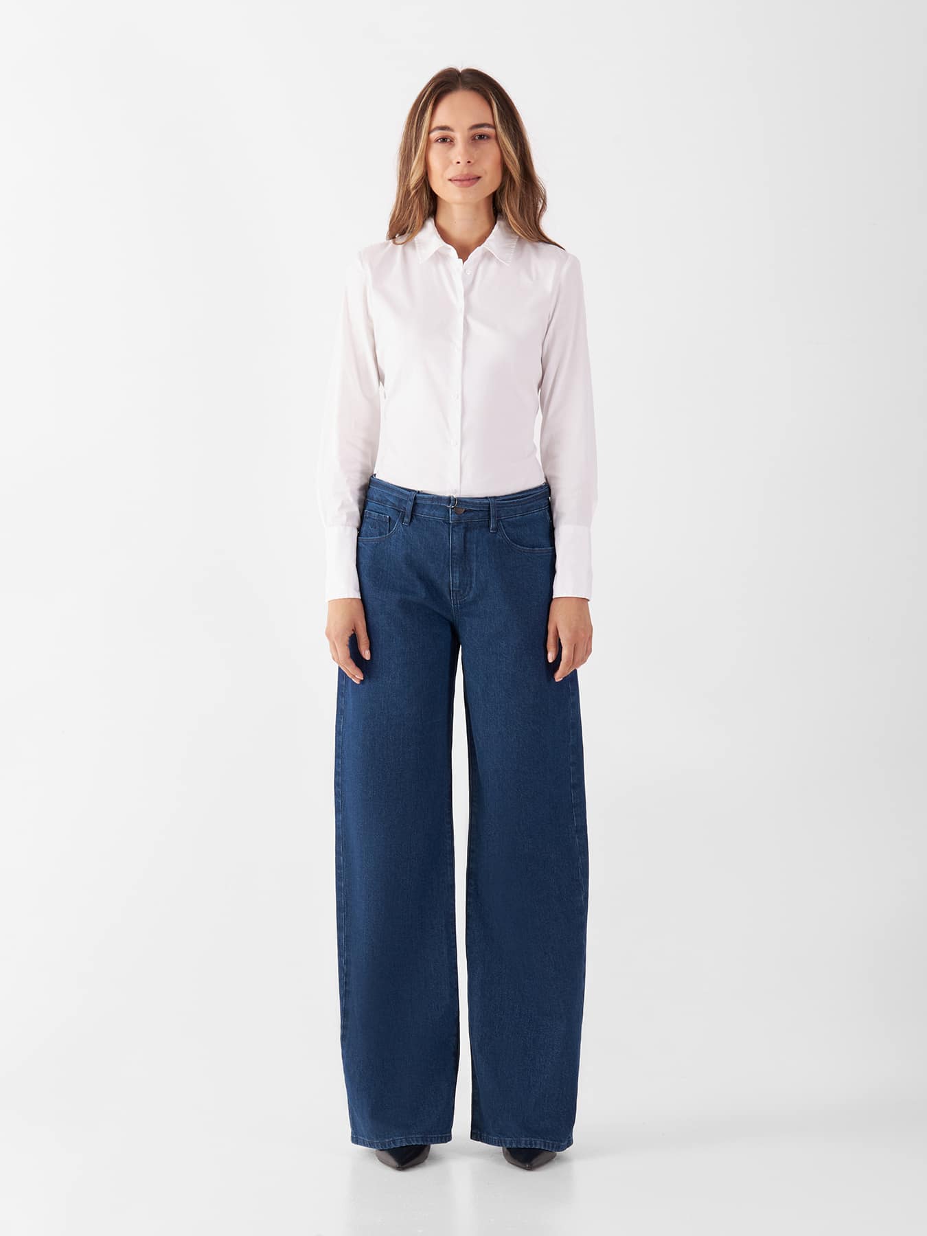 Jeans Sunny Wide Leg Minimal Stretch Classic Dawn Dark Blue 1