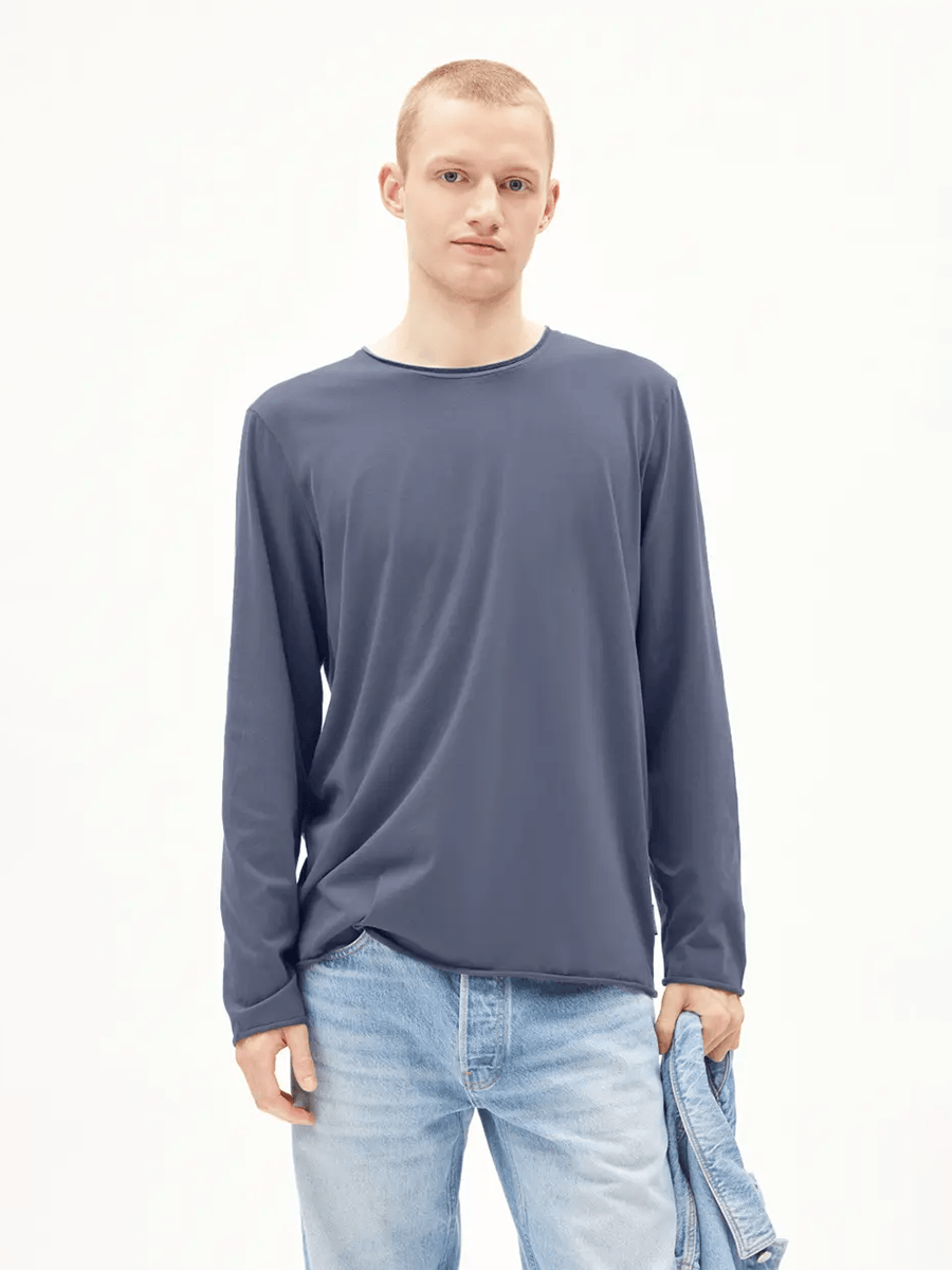 Longsleeve Maarkos Ls Brushed Armedangels Moonlight Gray 1