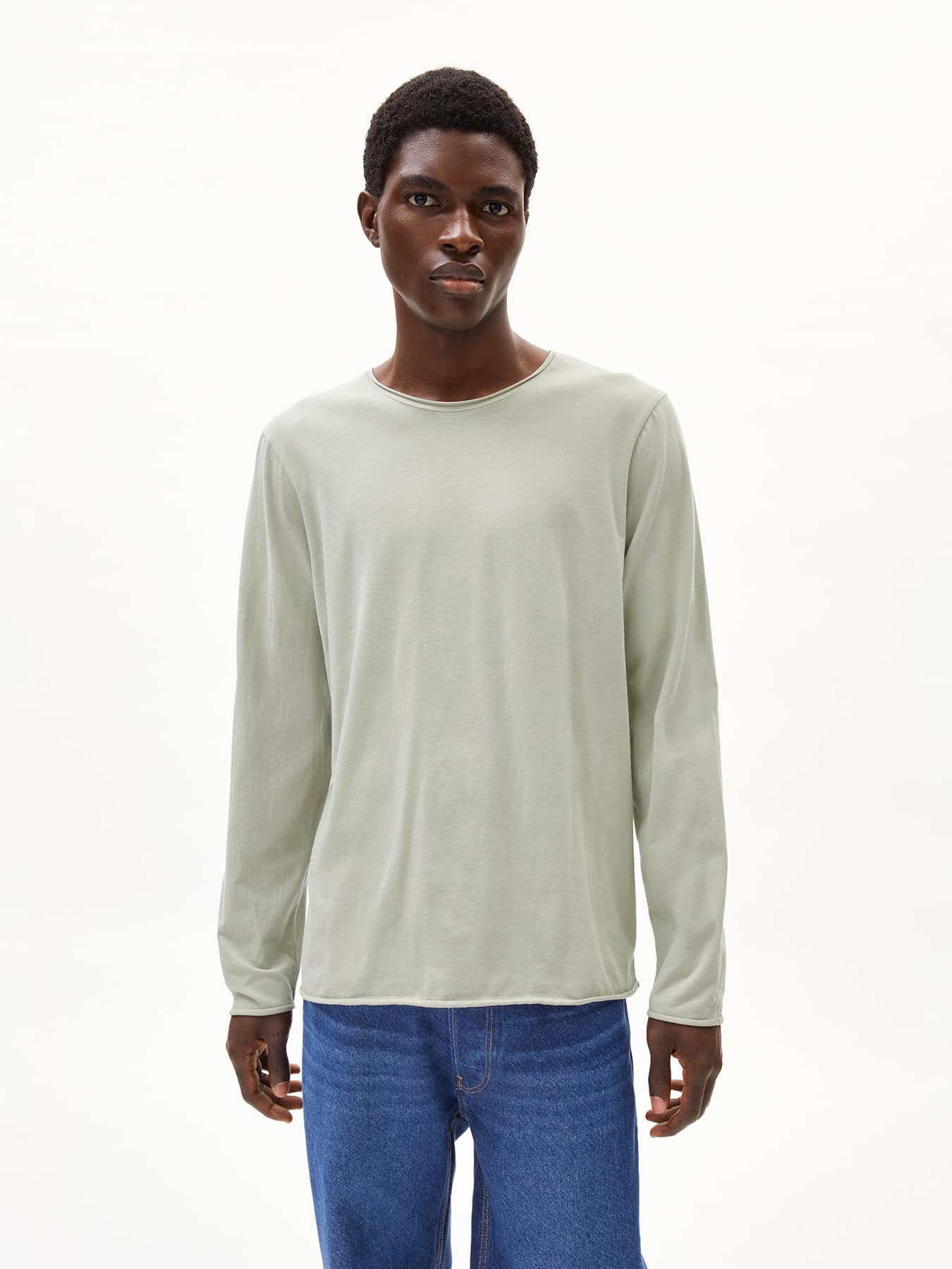 Longsleeve Maarkos Ls Brushed Armedangels Seagreen 01