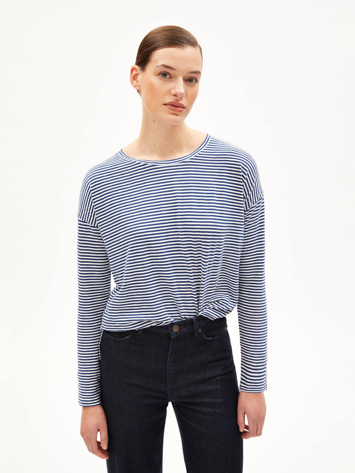 Longsleeve Xianaa Lovely Stripes Armedangel Indigo 1