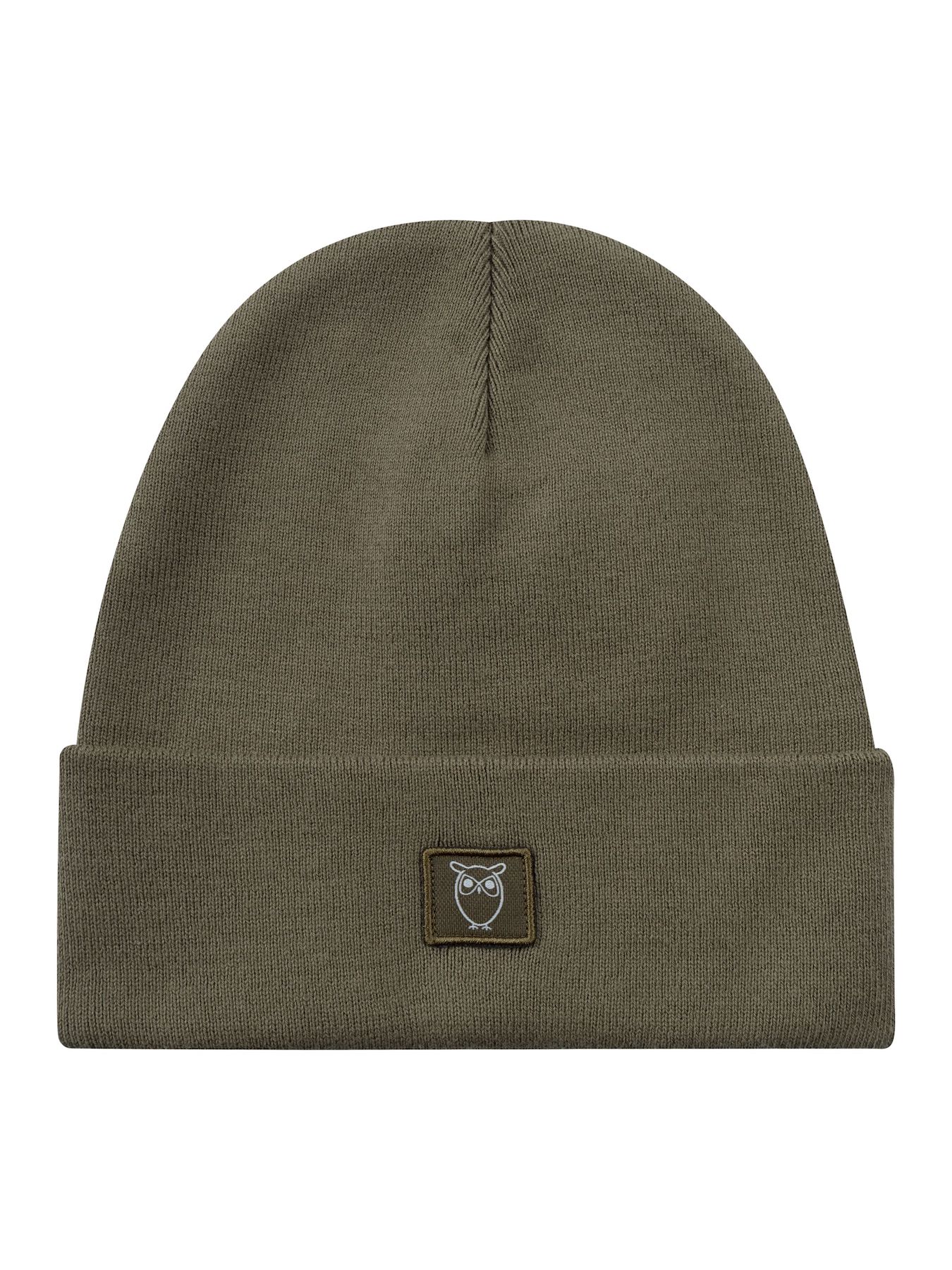 Muetze Knitted Rib Beanie Knowledge Cotton Apparel Olive 1