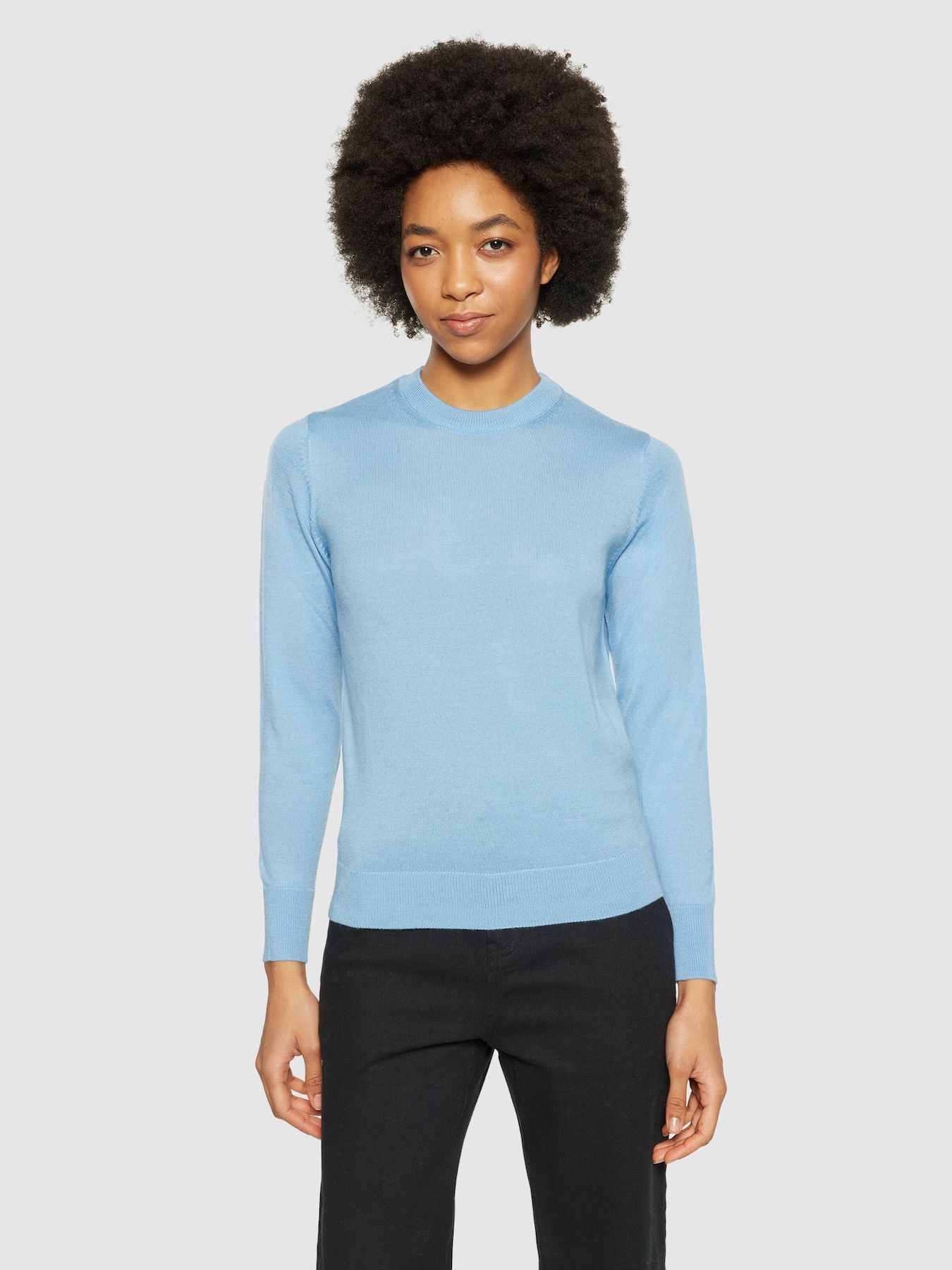 Pullover & Cardigans Pullover Fine Merino Crew Neck Knowledge Cotton Apparel Glacier Lake 1