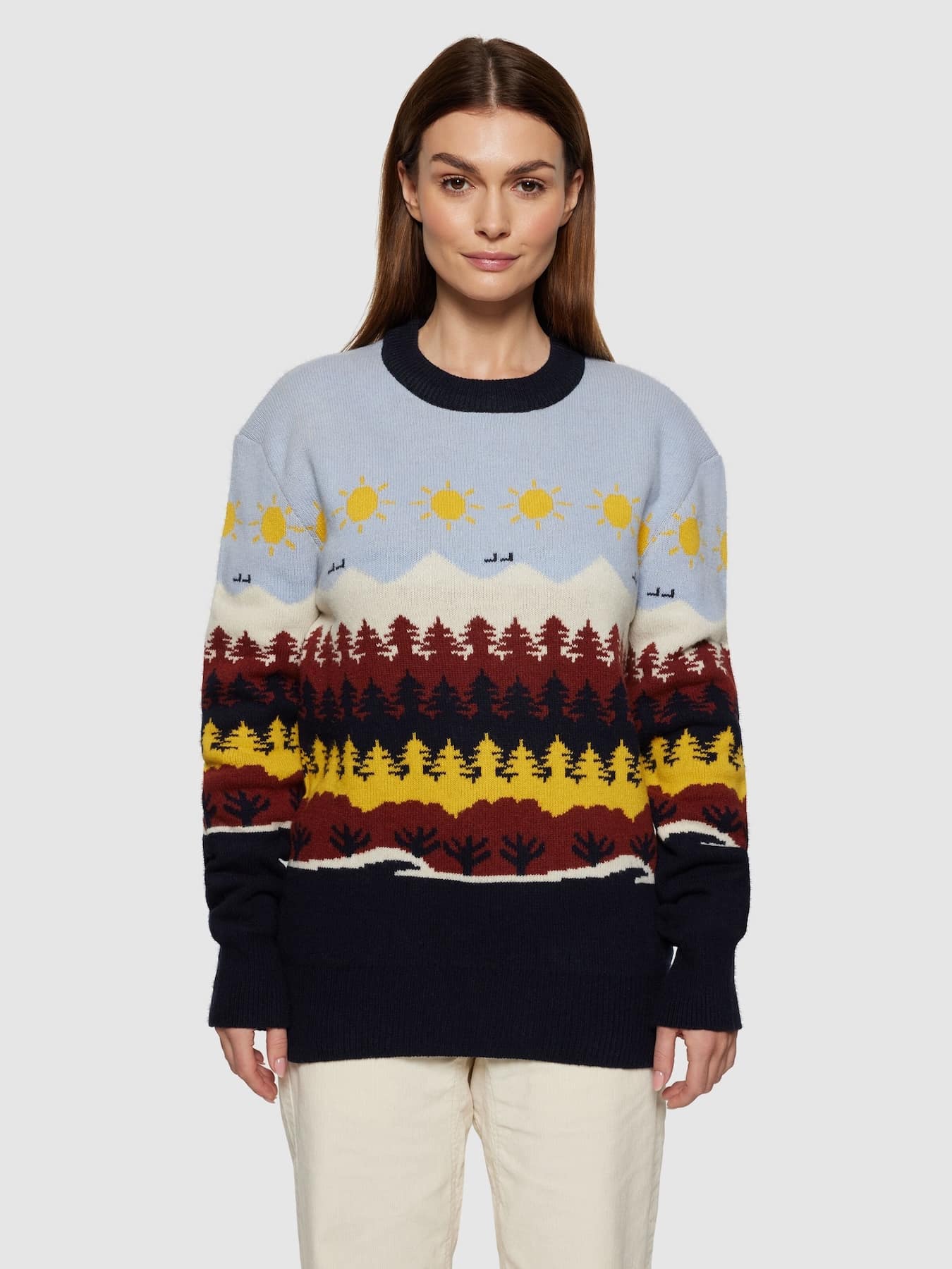 Pullover Fair Isle Crew Neck Knit Rws Knowledge Cotton Apparel Multi Color 02