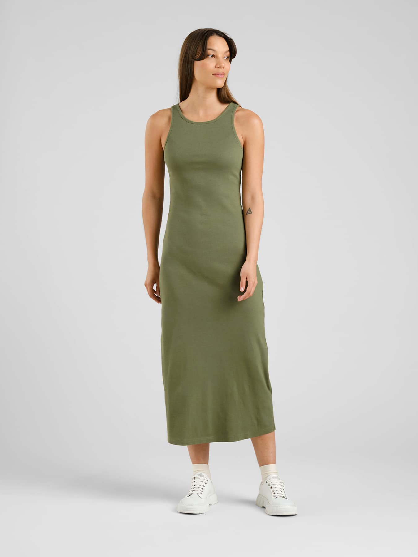 Rib Dress Motala Dedicated Leaf Green 01