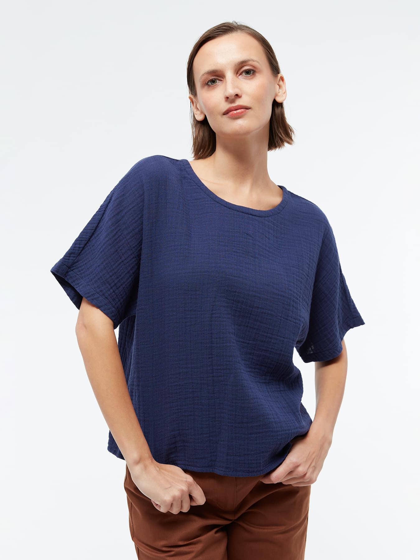 Shirt GBPina Musselin Givn Nightshade Blue 01