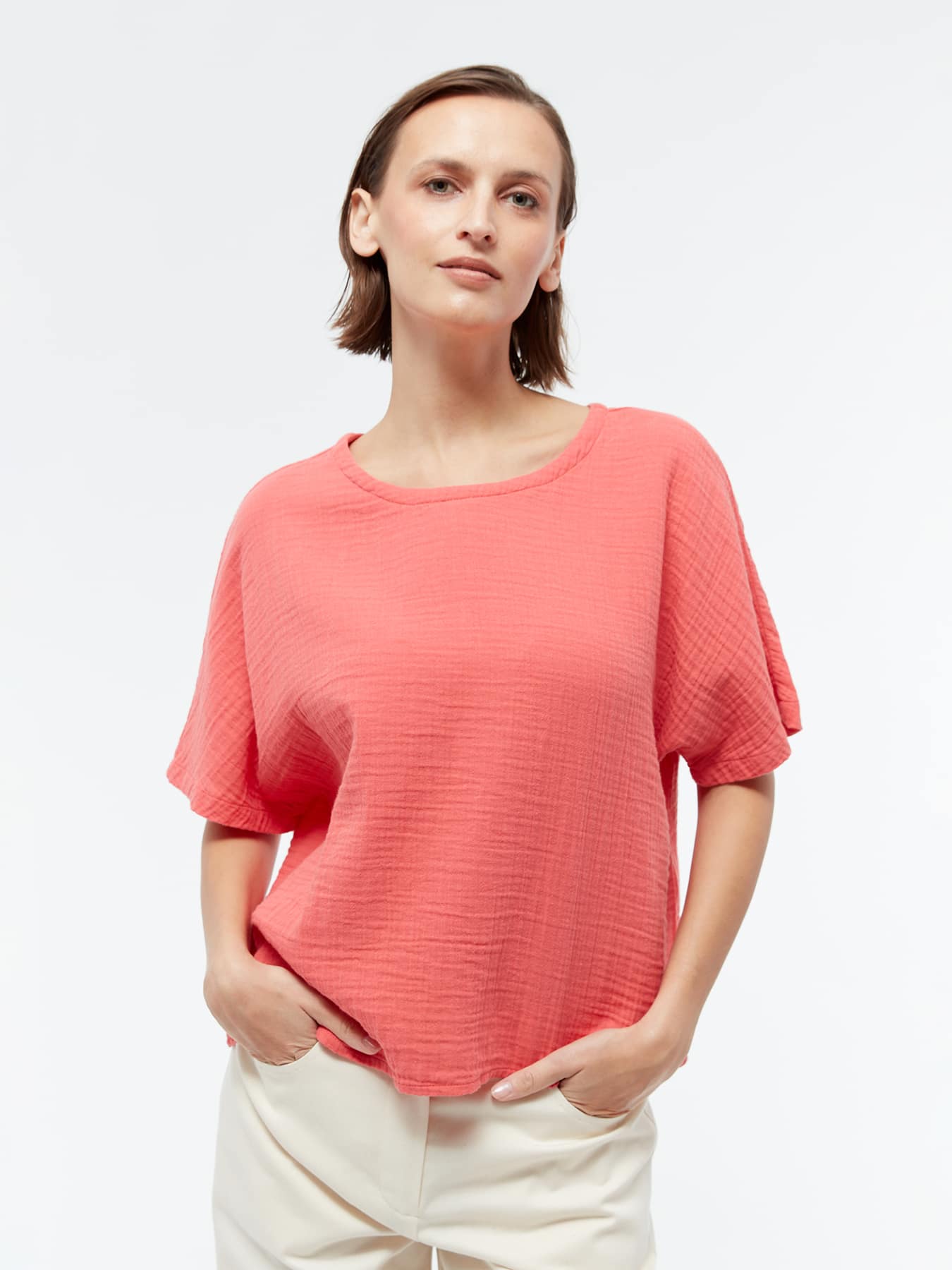 Shirt GBPina Musselin Givn Sunset Coral 01