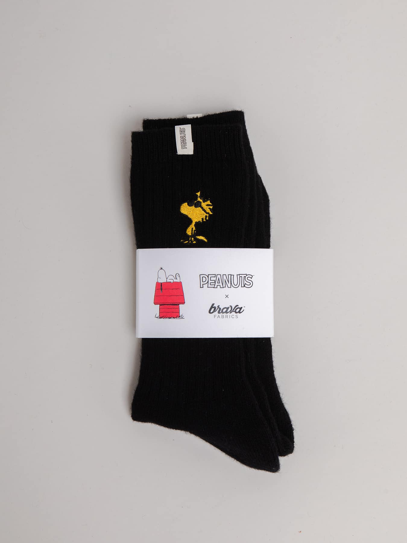 Socken Peanuts Woodstock Ribbed Brava Fabrics Black 01