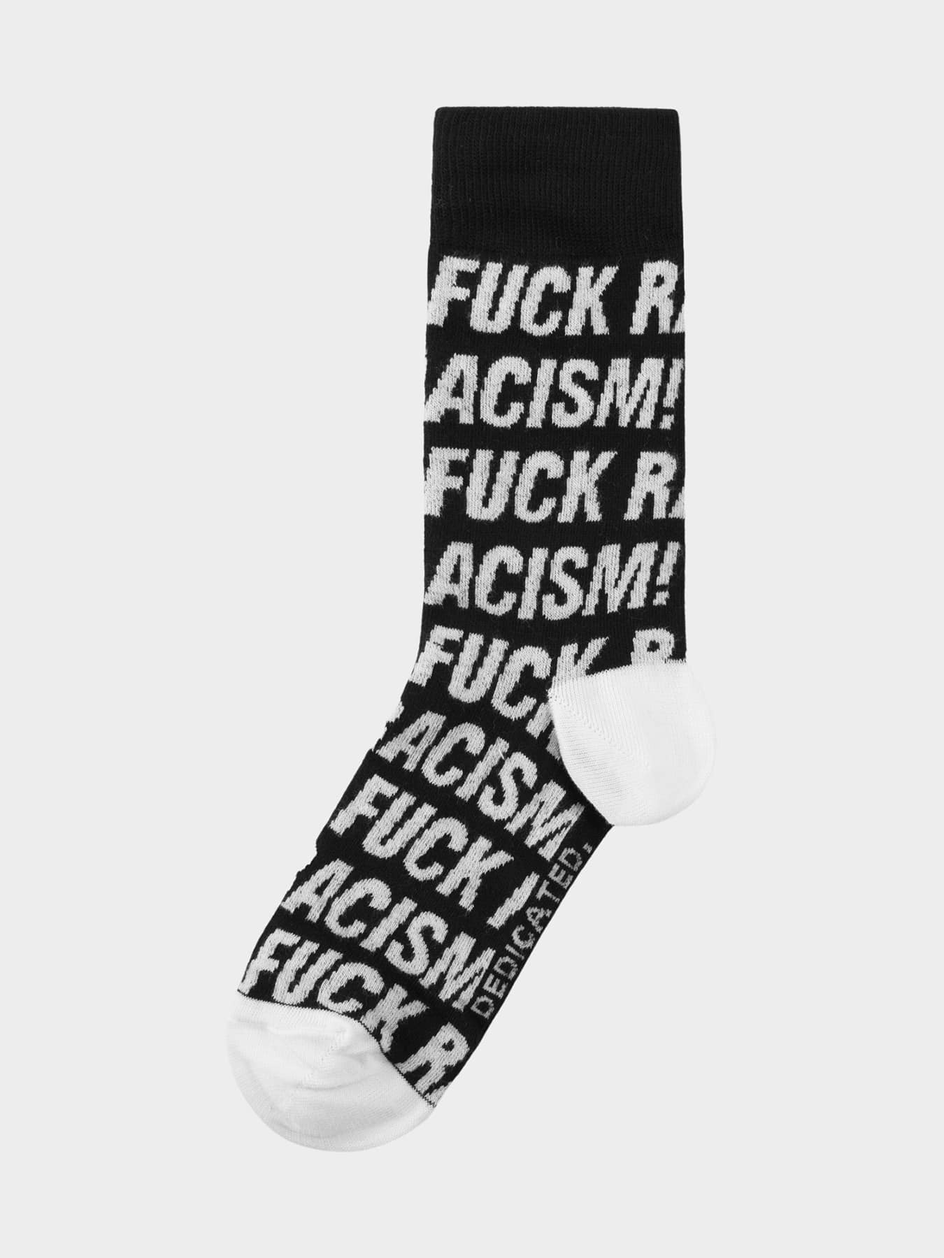 Socken Sigtuna Fuck Racism Pattern Dedicated Black 1