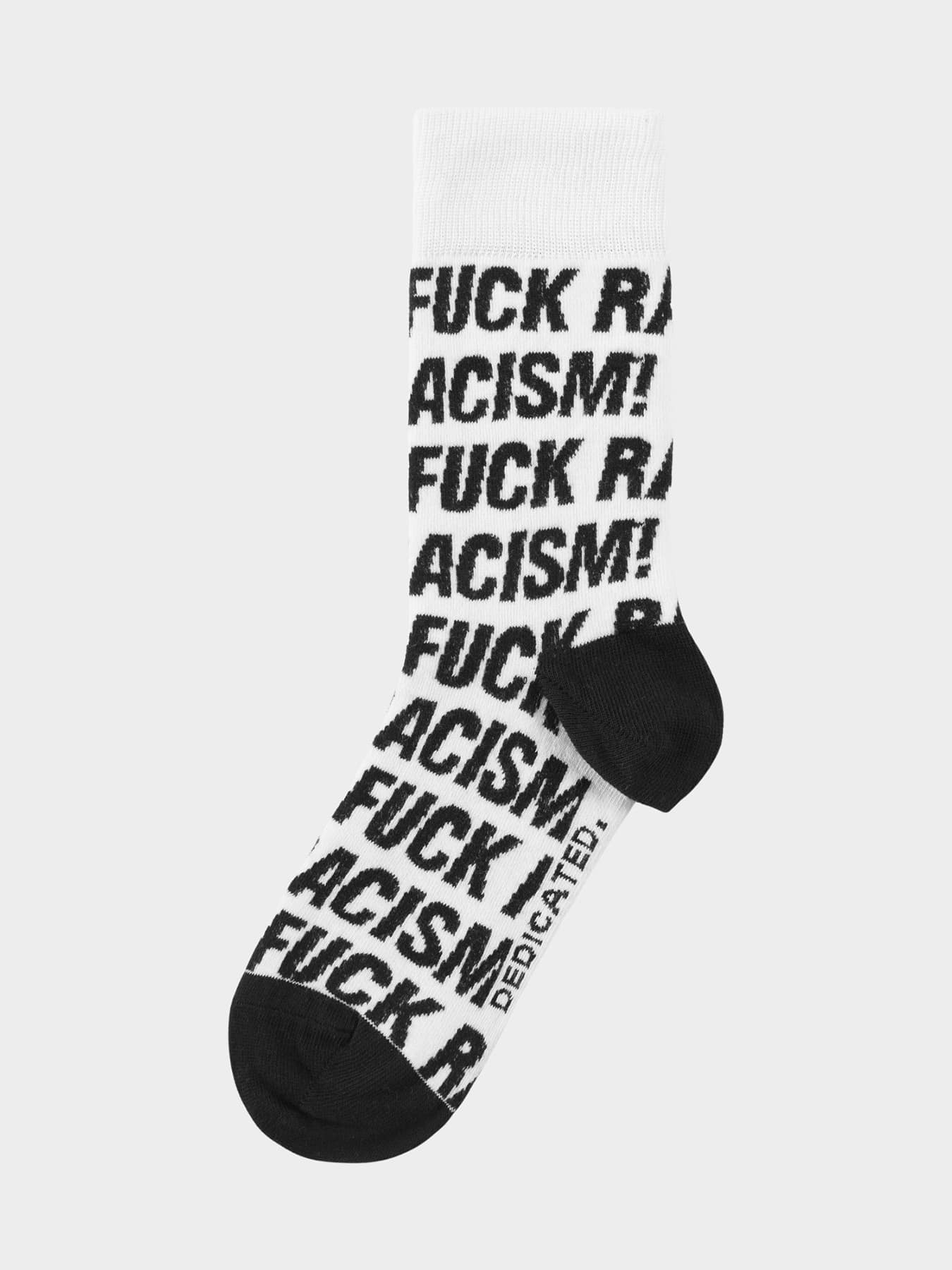 Socken Sigtuna Fuck Racism Pattern Dedicated White 1