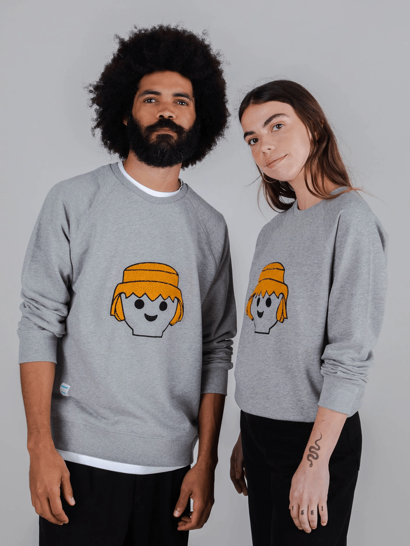 Sweatshirts Sweatshirt Unisex Playmobil Face Brava Grey 1