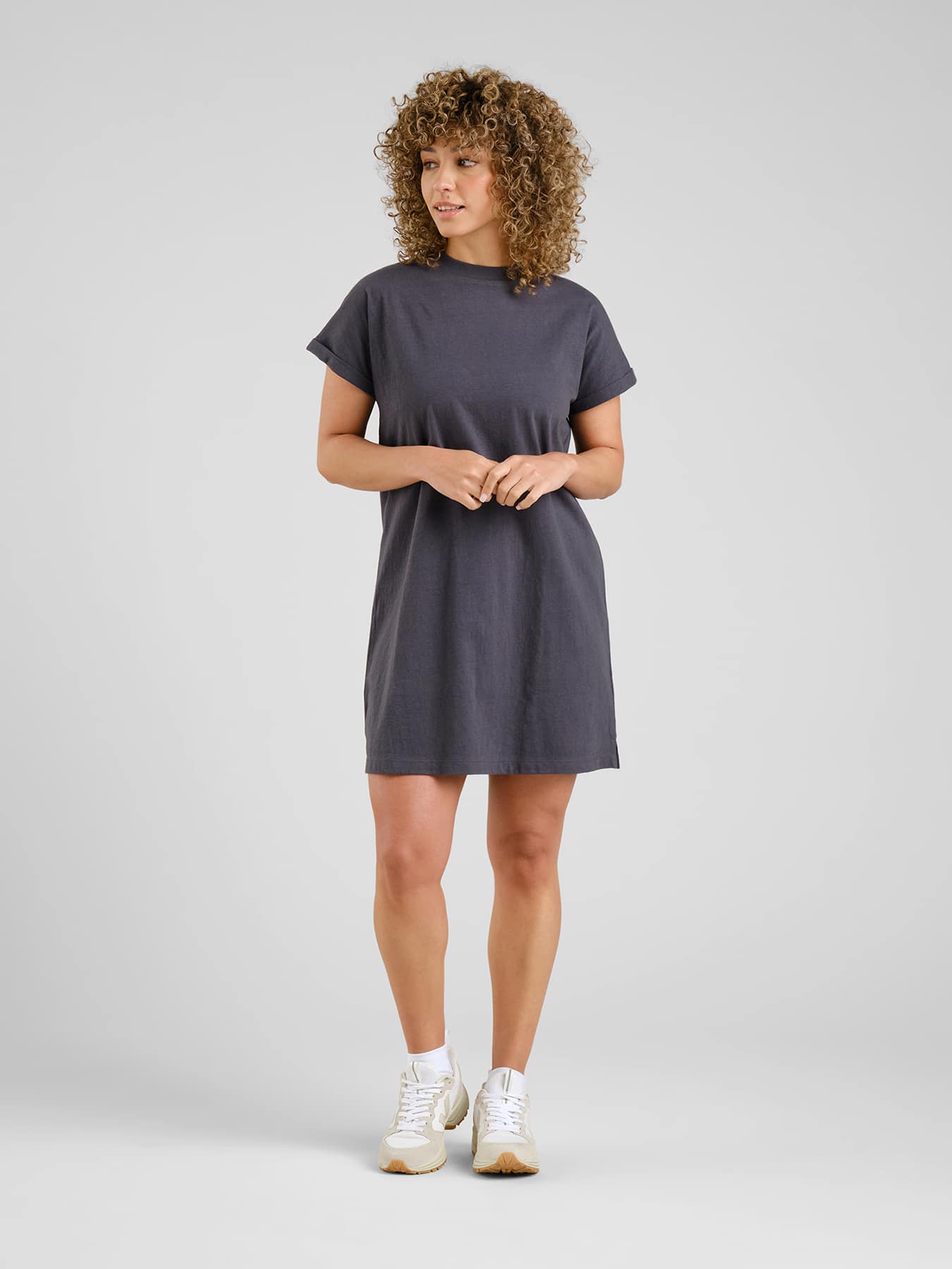 T Shirt Dress Eksta Emp Charcoal 01