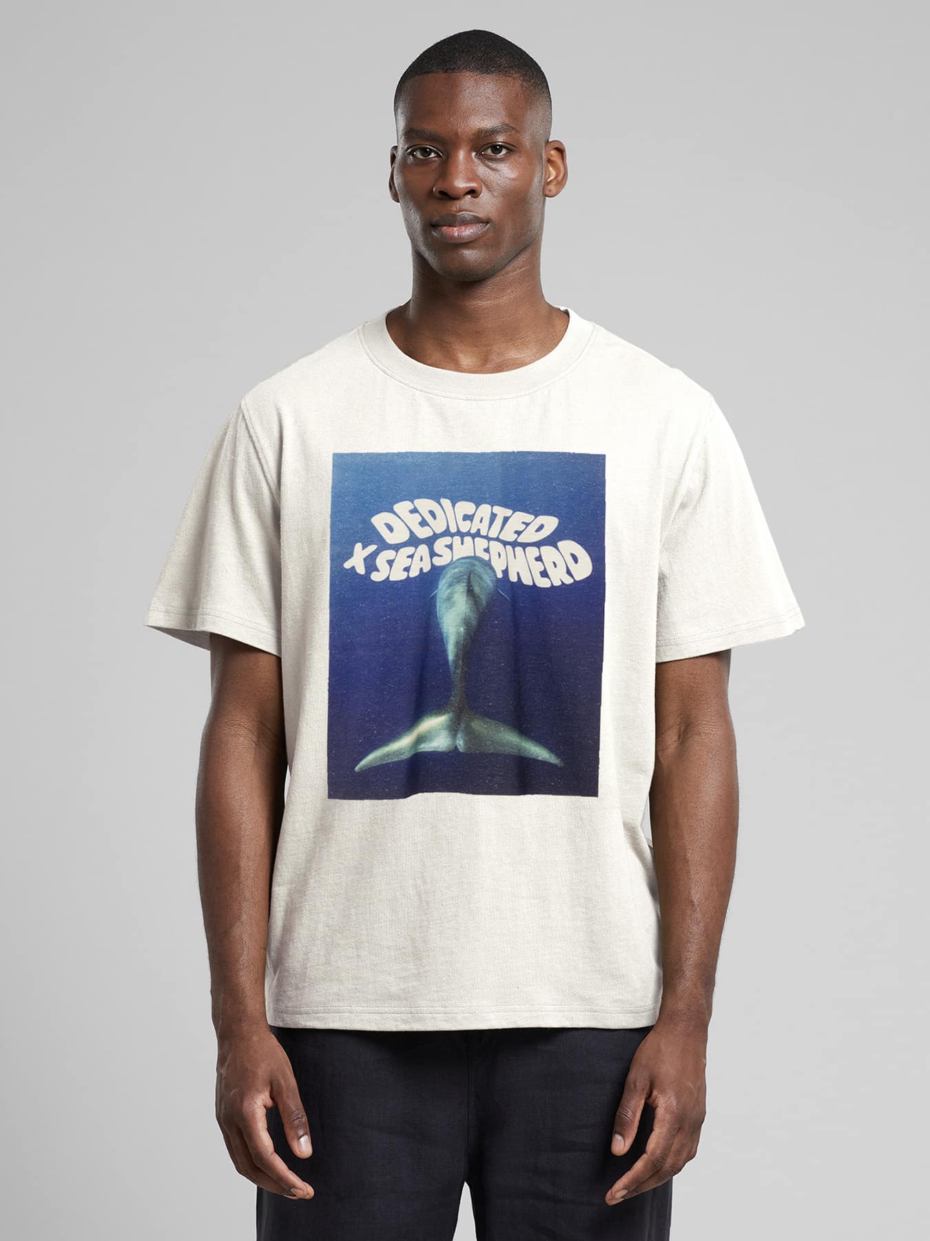 T Shirt Gustavsberg Hemp Dolphintail Dedicated Vanillawhite Whitecap Gray 01