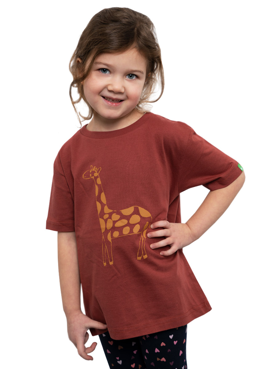 T Shirt Kinder Twiga Kipepeo Clothing Marsala 01