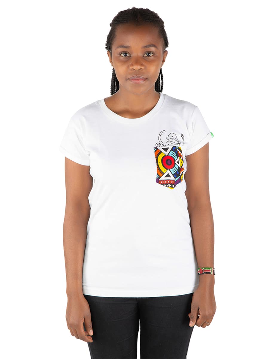 T Shirt Mit Brusttasche Nyani Kipepeo Clothing 01